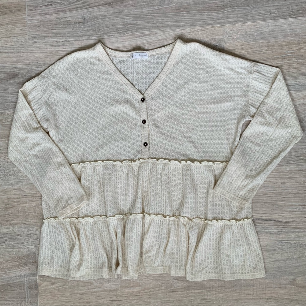 Boutique Babydoll Tiered Top Size S